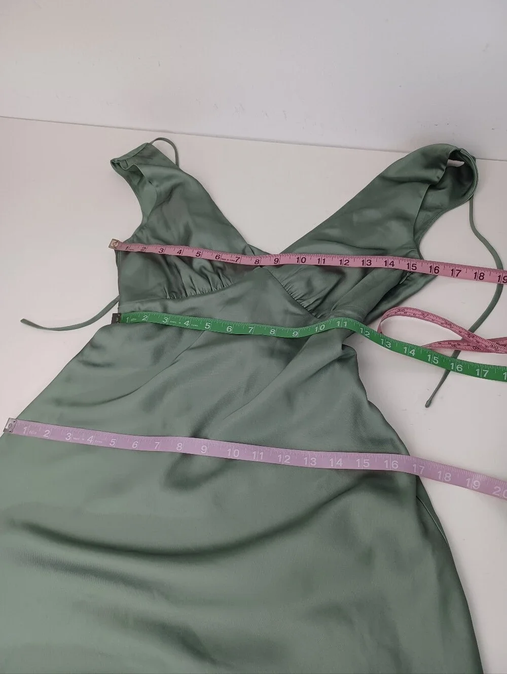 Abercrombie & Fitch Green Plunge Cowl Back Maxi Dress Size S Satin Floral V Neck